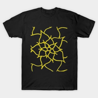 Blooming Gold Flower (Black) T-Shirt